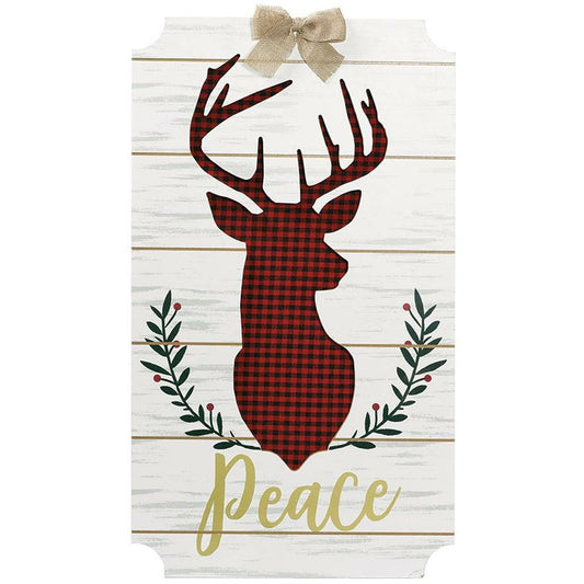Christmas Peace Deer Head Large Easel - Toy World Inc