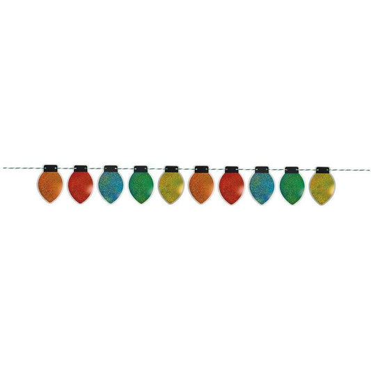 Christmas Prismatic Paper Bulb Garland - Toy World Inc