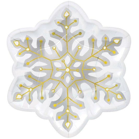 Christmas Snowflake Shaped Plates 10.5in 8ct. - Toy World Inc