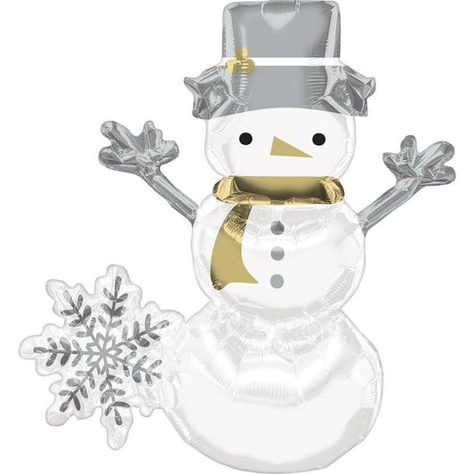 Christmas Snowman and Snowflake Air Filled Balloon - Toy World Inc