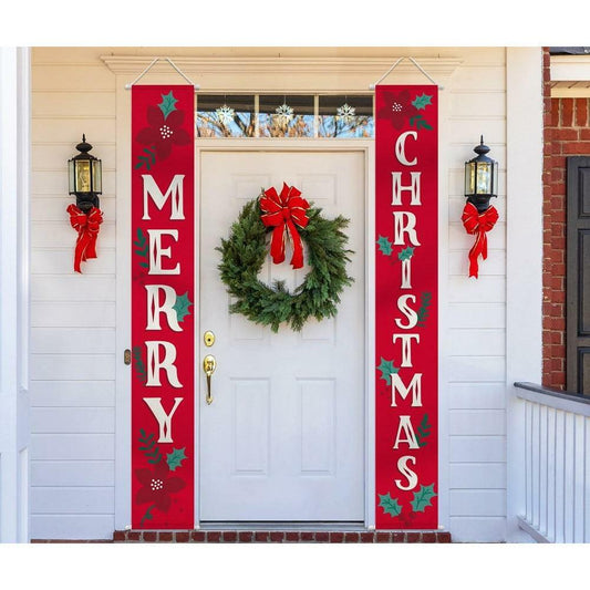Christmas Traditional Hanging Flags 2ct. - Toy World Inc