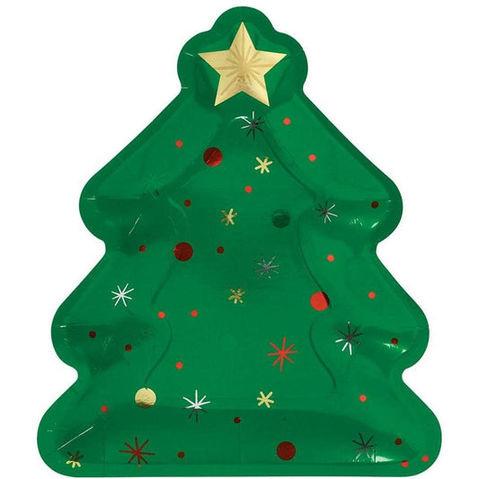 Christmas Tree Shaped Plate 10.5in 8ct. - Toy World Inc