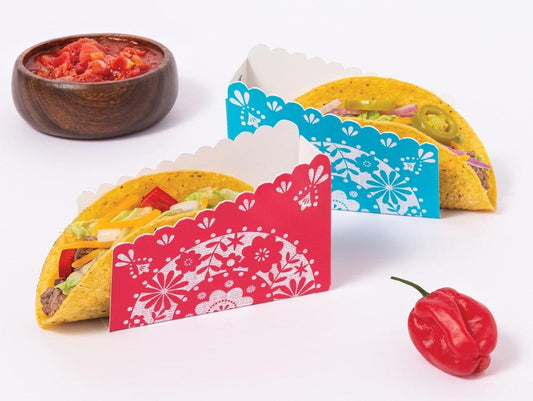 Cinco De Mayo Fiesta Paper Taco Holders 12ct - Toy World Inc