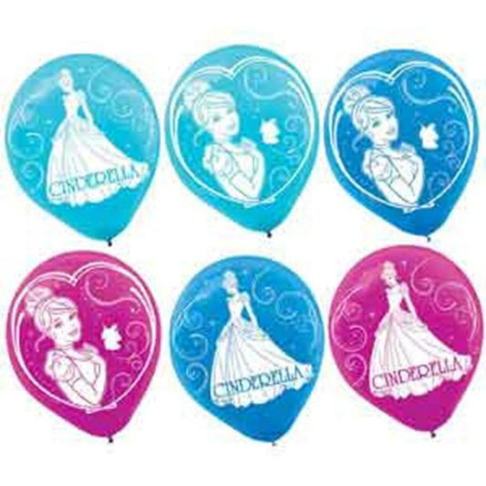 Cinderella Balloon Latex 12in 6ct - Toy World Inc