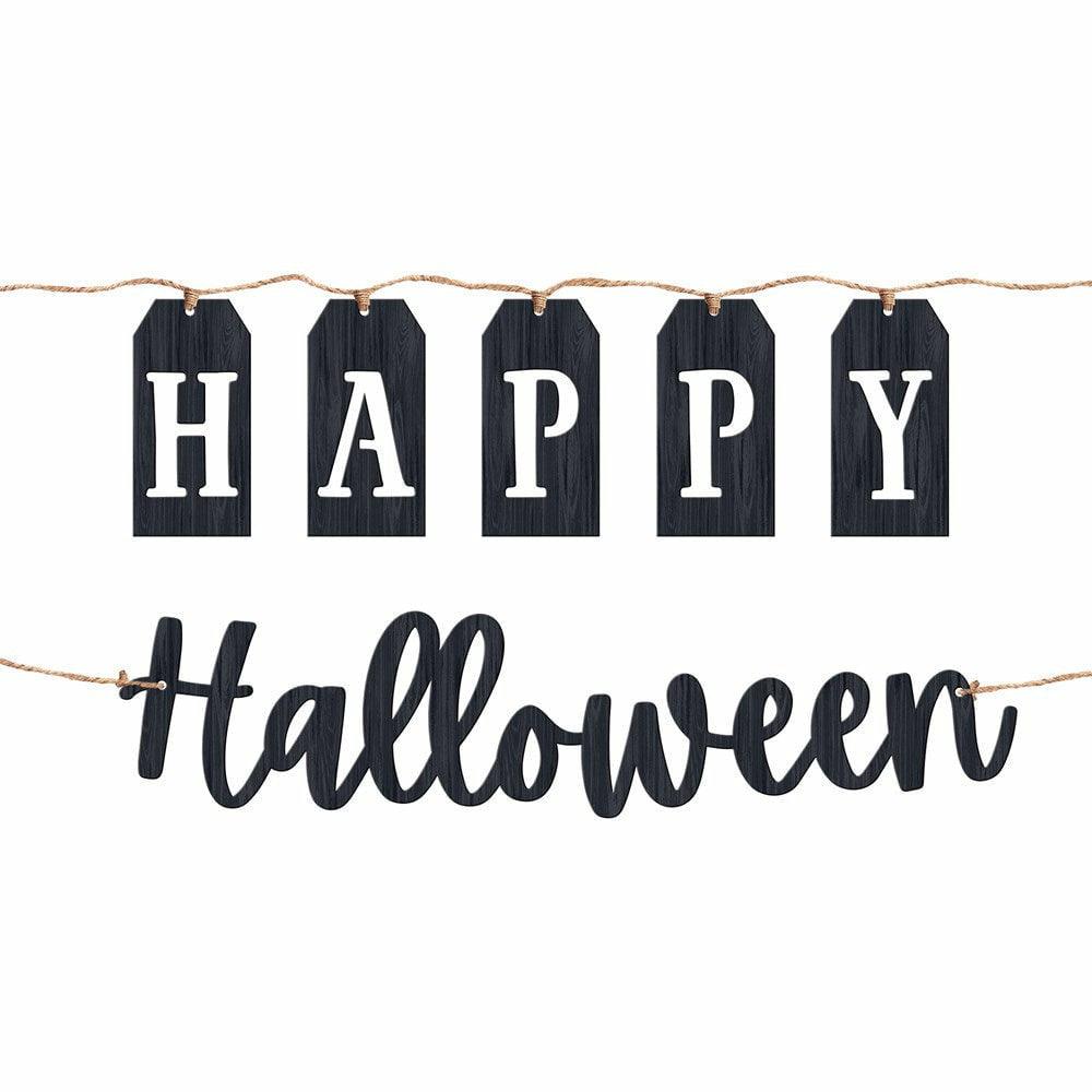 Classic Black & White Happy Halloween Banners - Toy World Inc