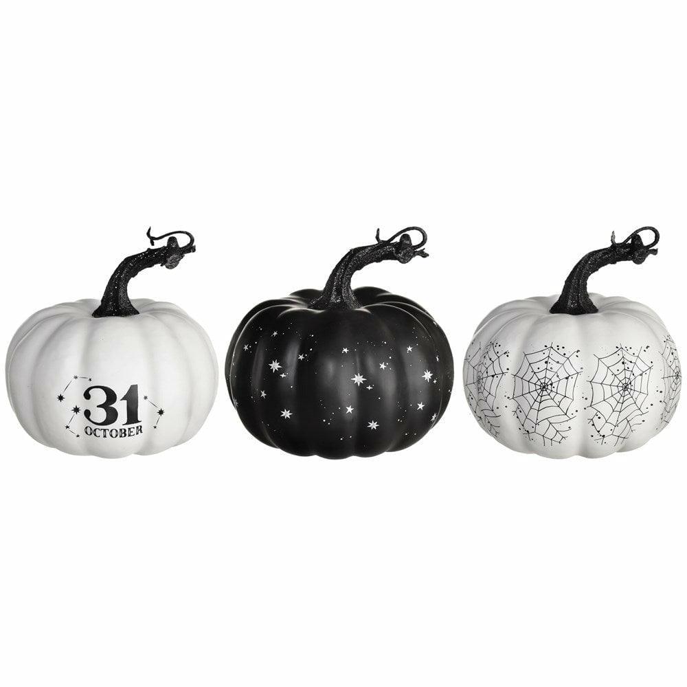 Classic Black & White Pumpkins - Set of 3 - Toy World Inc