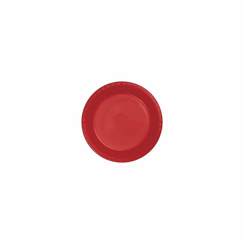 Classic Red 10in Plastic Plate 20ct - Toy World Inc
