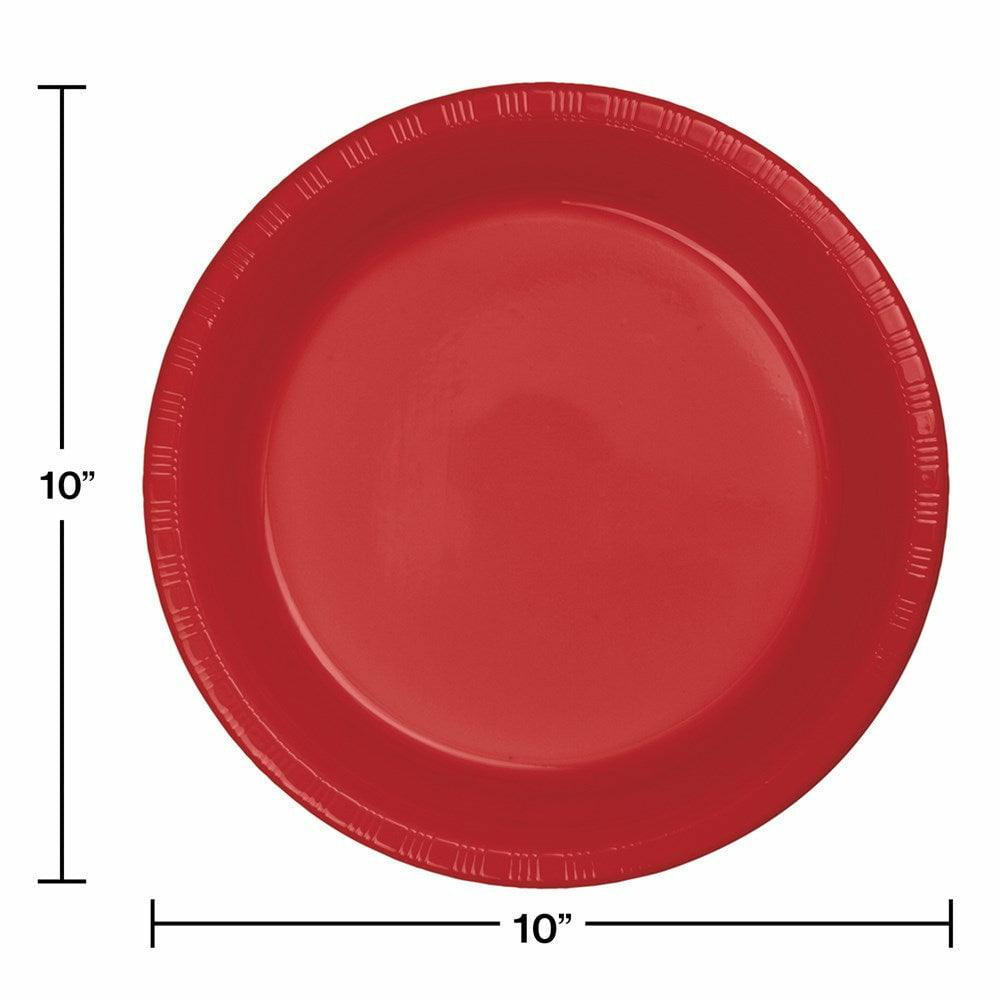 Classic Red 10in Plastic Plate 20ct - Toy World Inc