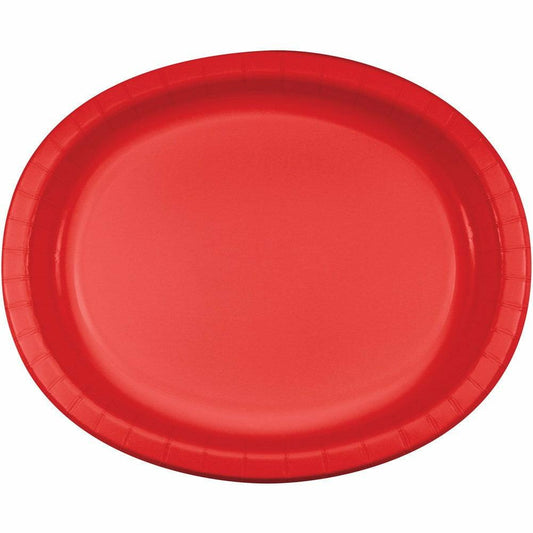 Classic Red Oval Platter 10in x 12in 8ct - Toy World Inc