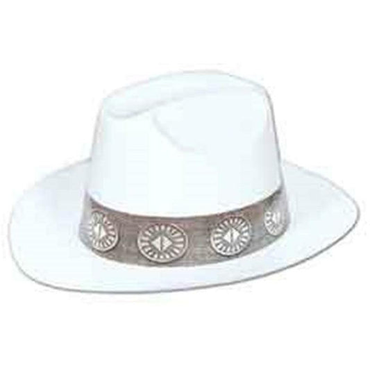 Cowboy Hat Plastic White - Toy World Inc