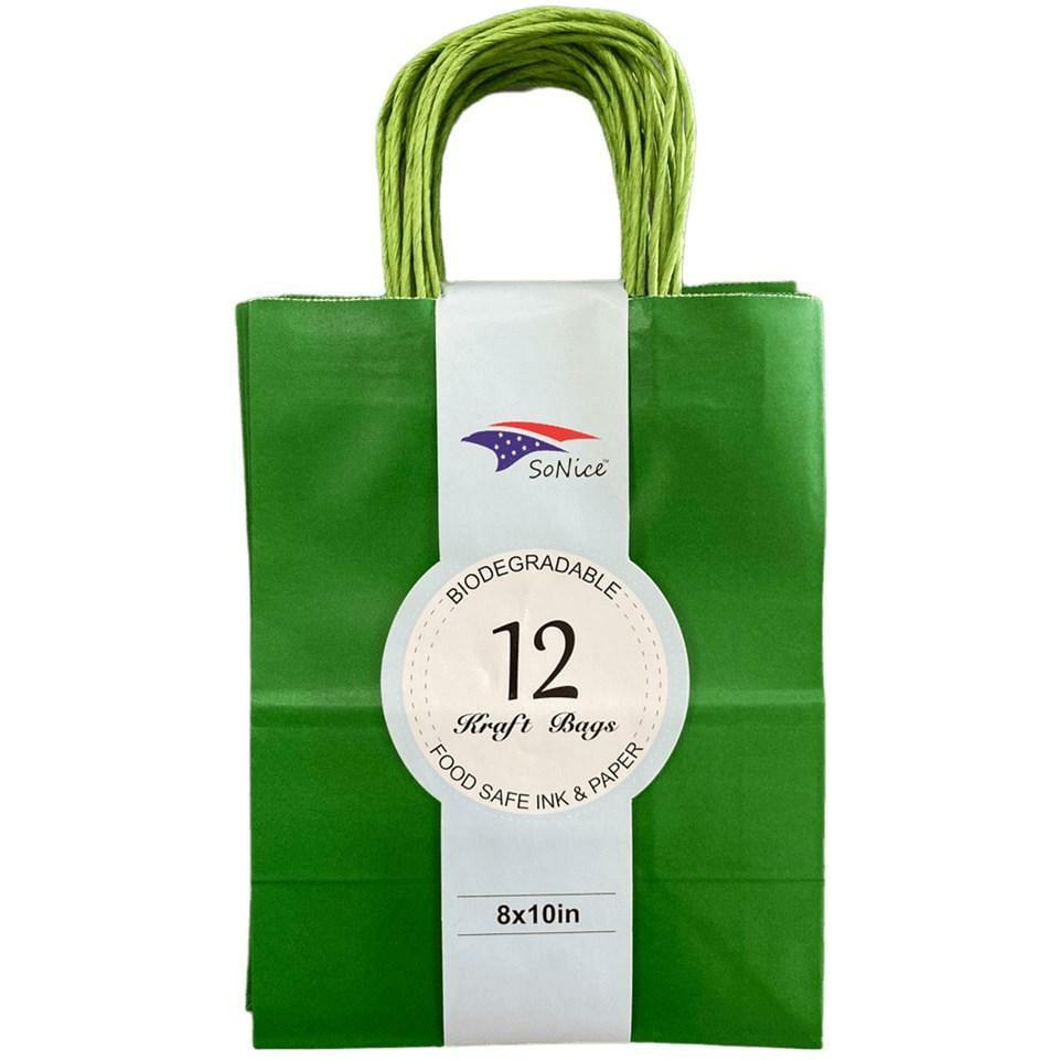 Craft Bag Emerald Green (L) 8x10 12ct - Toy World Inc