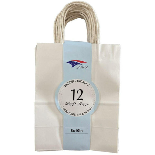 Craft Bag (L) White 8x10 12ct - Toy World Inc