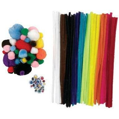 Craft Pack Wig Eye Poms and Stems 131ct - Toy World Inc
