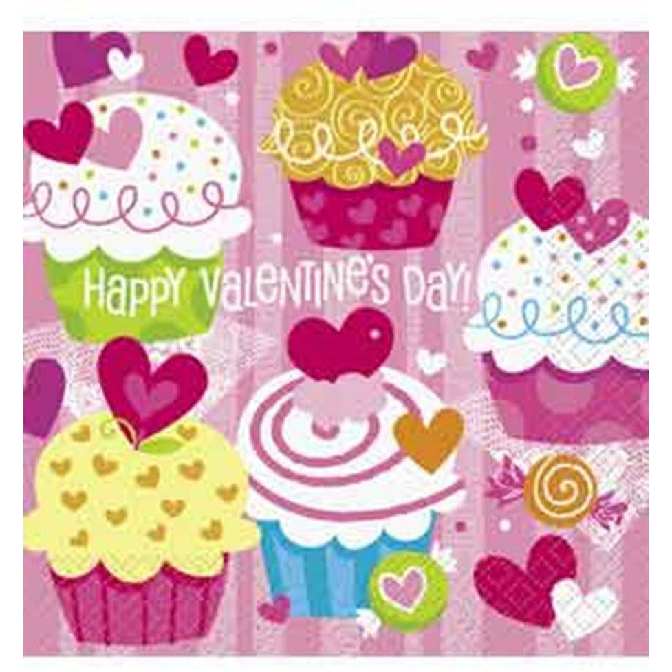 Cupcake Hearts Napkin (L) 16ct - Toy World Inc