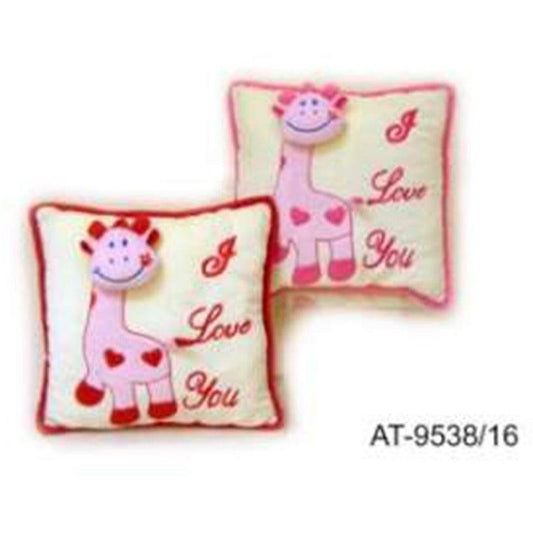 Cushion Giraffe Pink 16in - Toy World Inc