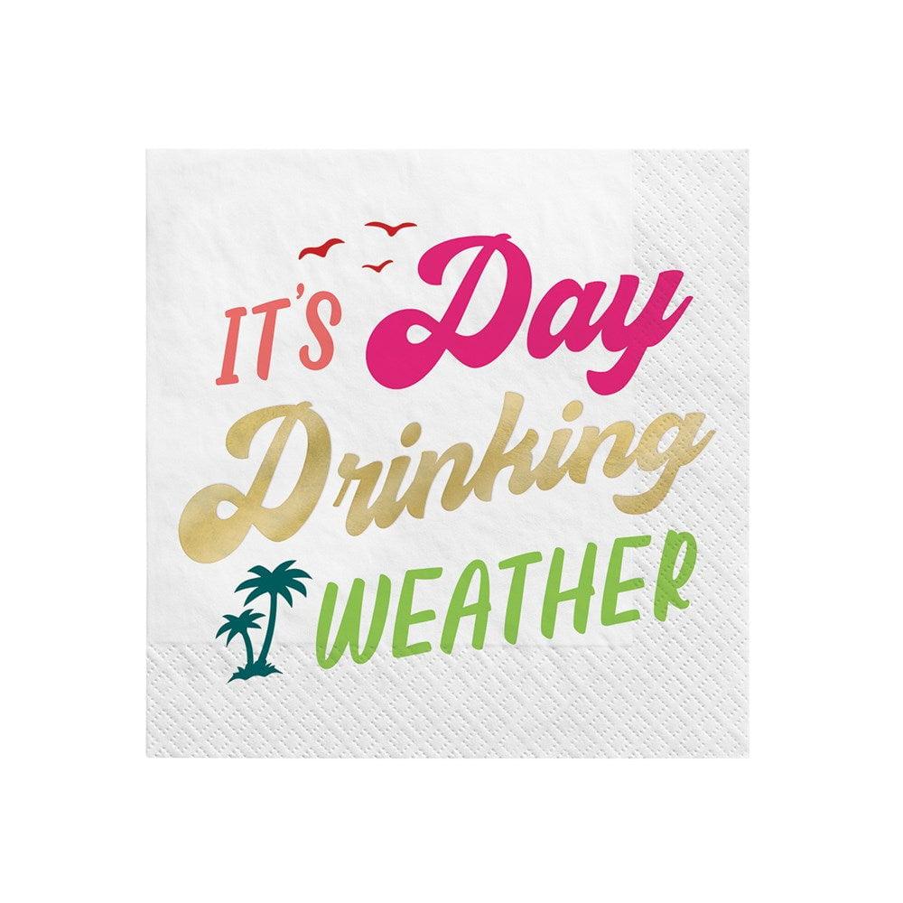 Day Drinking Weather Beverage Napkins 16ct - Toy World Inc