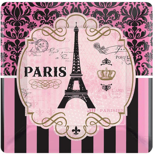 Day In Paris Plate (S) 8ct - Toy World Inc