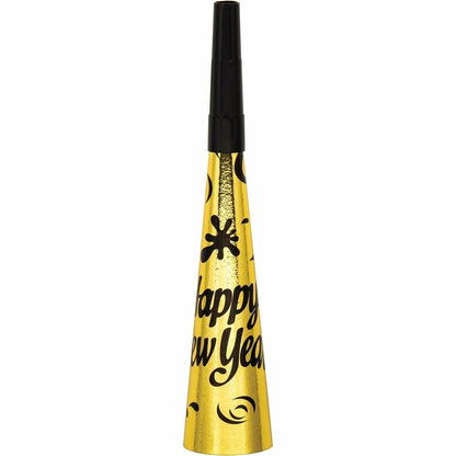 Decor 8in Horns New Year Silver and Gold Foil 6ct - Toy World Inc