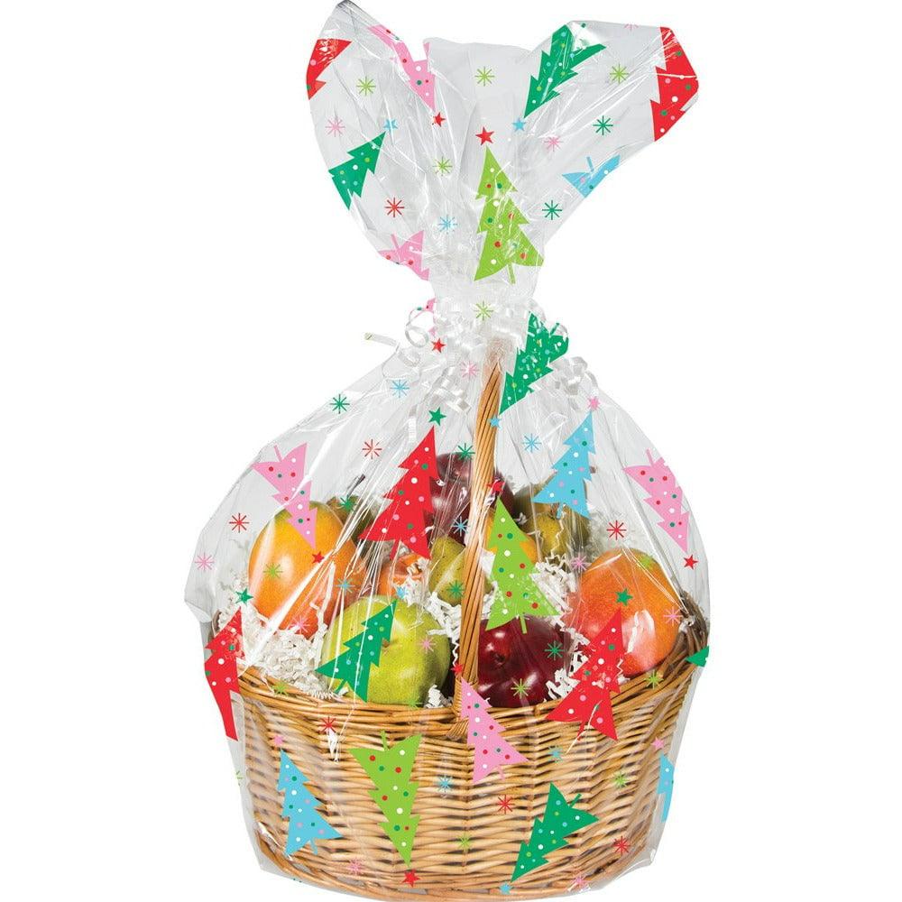 Decor Basket Bag Colorful Trees 1ct - Toy World Inc
