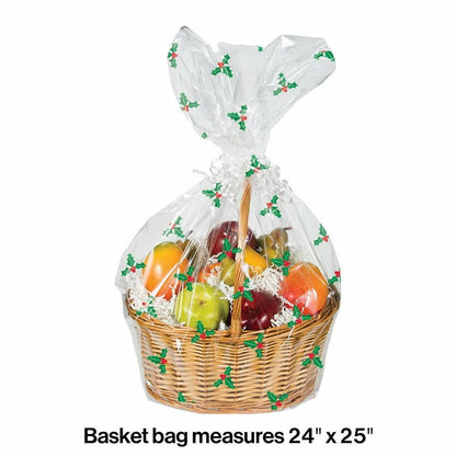 Decor Basket Bag Holly 1ct - Toy World Inc