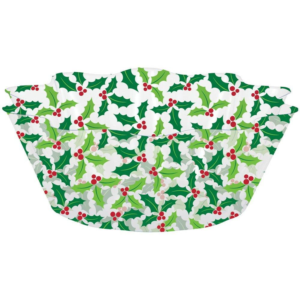 Decor Fluted Bowl 8in Holly 1ct - Toy World Inc