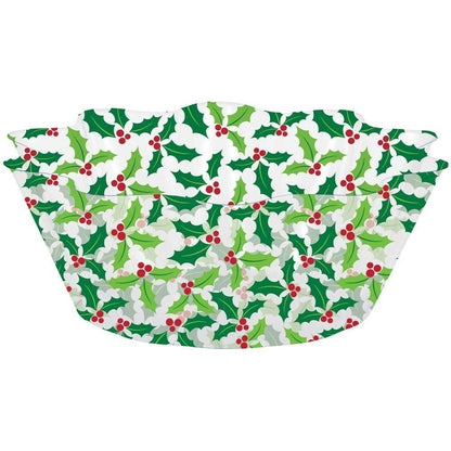 Decor Fluted Bowl 8in Holly 1ct - Toy World Inc