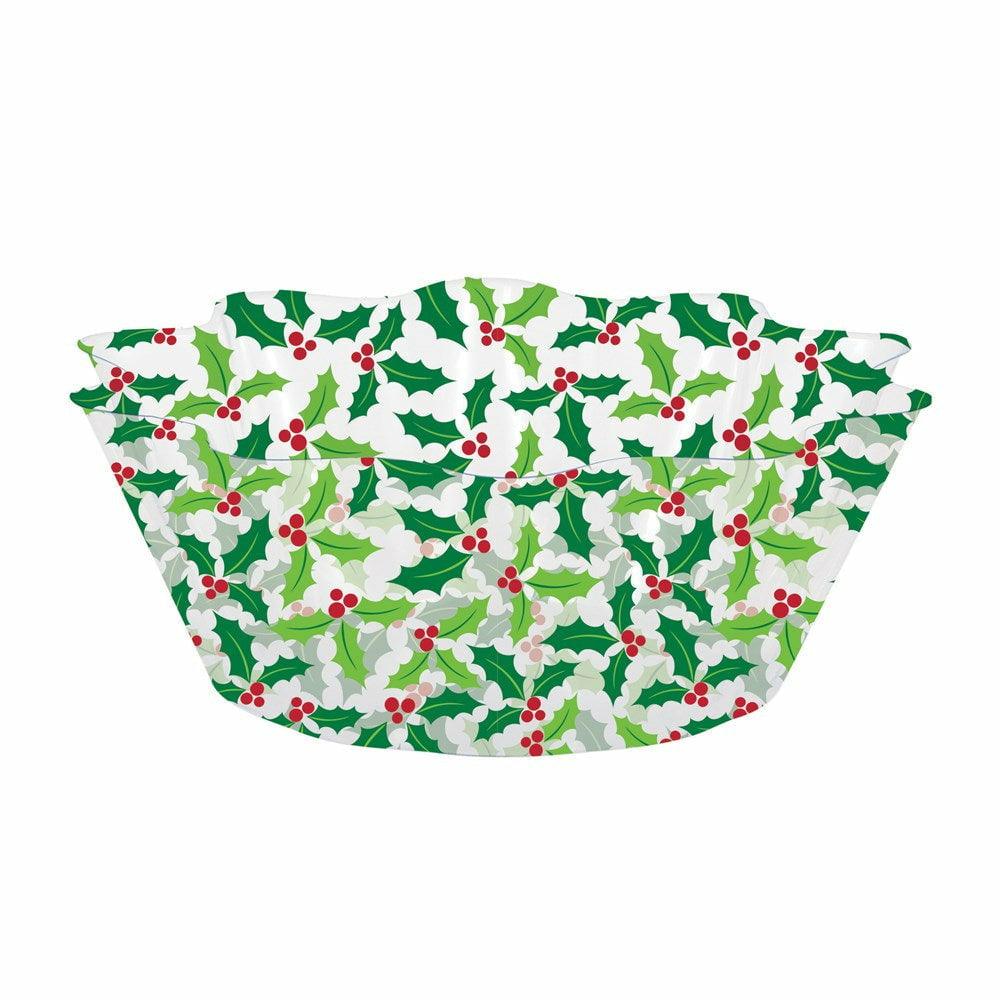 Decor Fluted Bowl 8in Holly 1ct - Toy World Inc