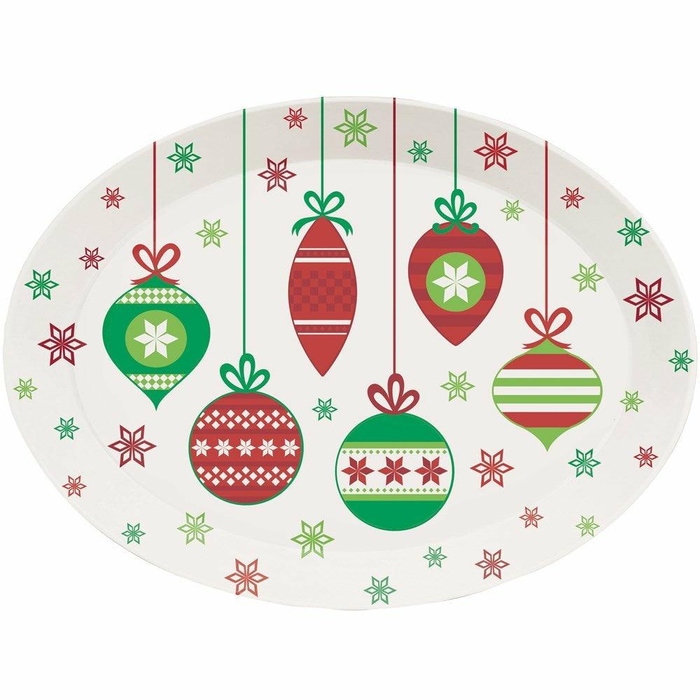 Decor Oval Plastic Tray Christmas Ornaments 1ct - Toy World Inc