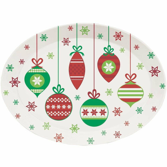 Decor Oval Plastic Tray Christmas Ornaments 1ct - Toy World Inc