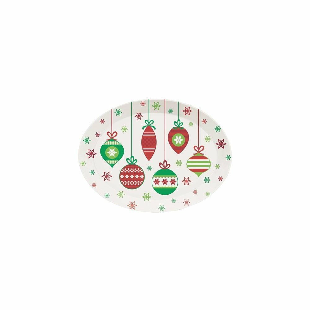 Decor Oval Plastic Tray Christmas Ornaments 1ct - Toy World Inc