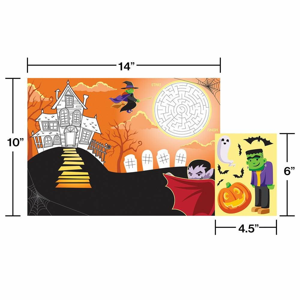 Decor Placemats Halloween Activity 8ct - Toy World Inc