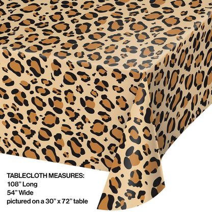 Décor Plastic Tablecover 54in X 108in Leopard Print 1Ct - Toy World Inc