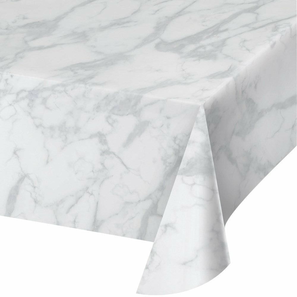 Décor Plastic Tablecover 54in X 108in Marble 1Ct - Toy World Inc
