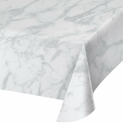 Décor Plastic Tablecover 54in X 108in Marble 1Ct - Toy World Inc