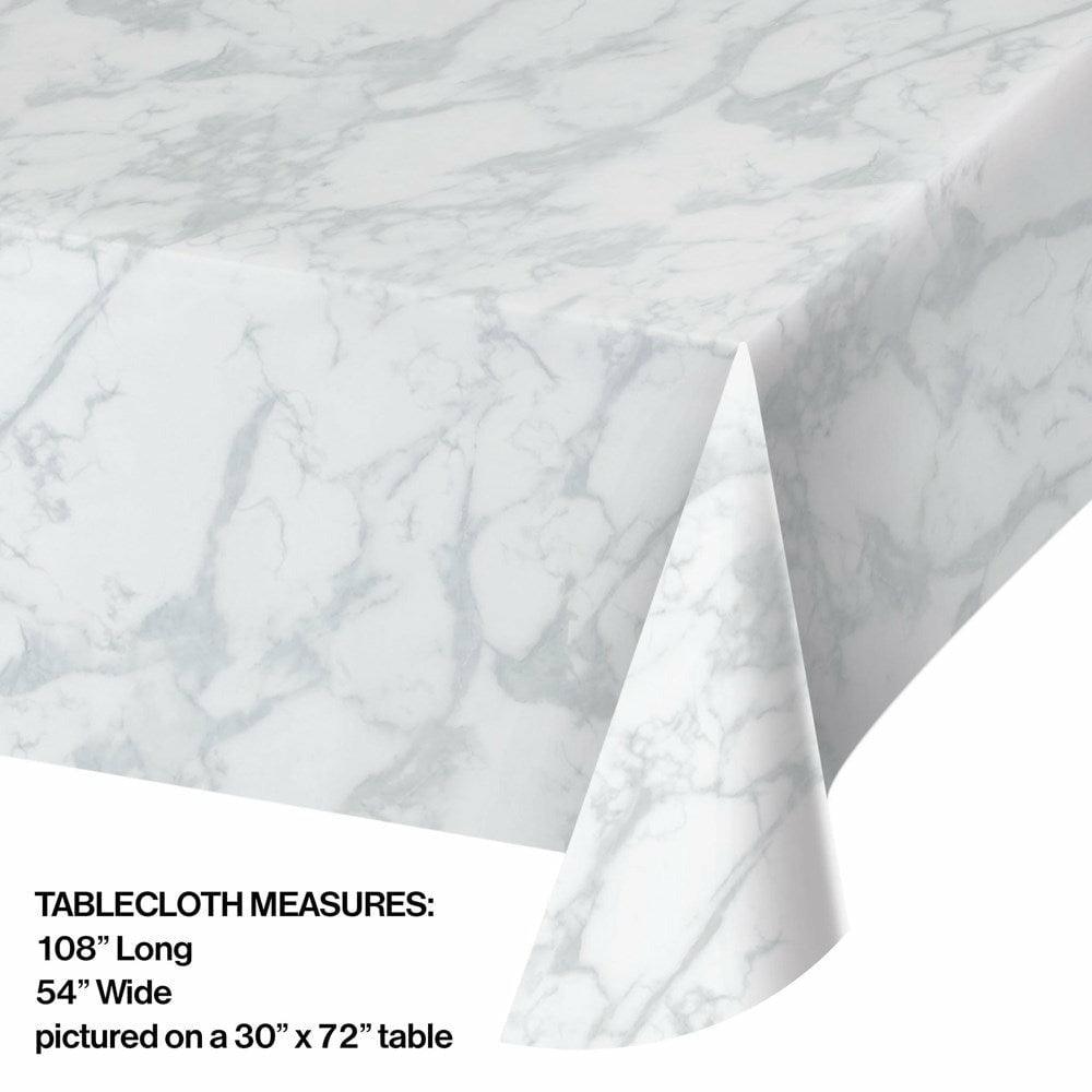 Décor Plastic Tablecover 54in X 108in Marble 1Ct - Toy World Inc