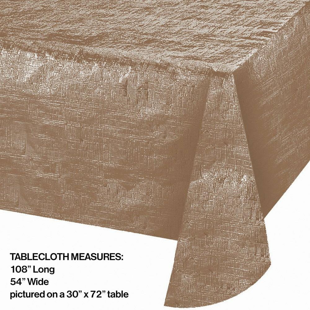 Decor Tablecover Metallic Rose Gold 54inx108in 1ct - Toy World Inc