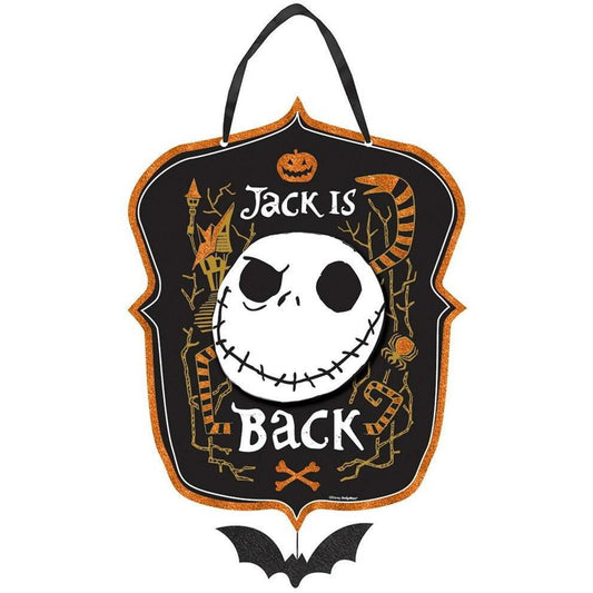 Disney Tim Burtons Nightmare Before Christmas Hanging Sign Jack Skellingtom - Toy World Inc