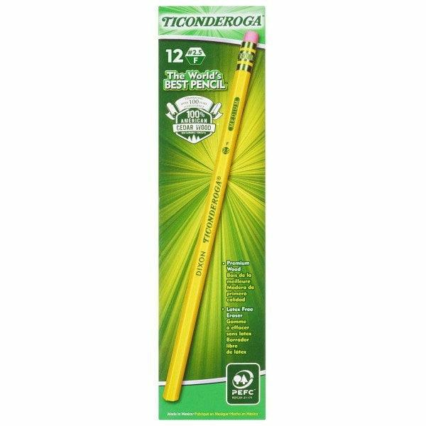 Dixon Ticonderoga 2.5 Medium - Yellow Wood Pencils - Toy World Inc