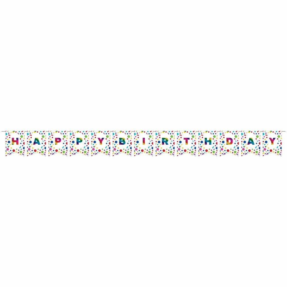 Diy Pennant Banner Rainbow Foil Birthday 1Ct - Toy World Inc