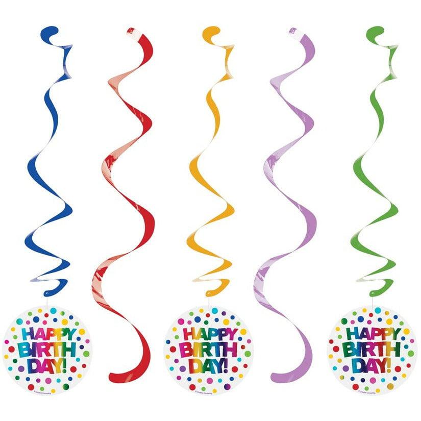 Dizzy Danglers Rainbow Foil Birthday 5Ct - Toy World Inc