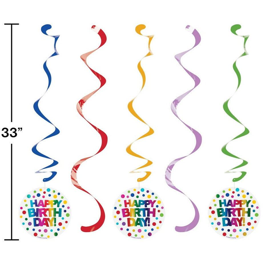 Dizzy Danglers Rainbow Foil Birthday 5Ct - Toy World Inc