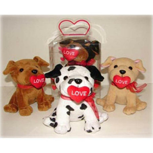 Dog W-Red Heart 6in (Box) - Toy World Inc