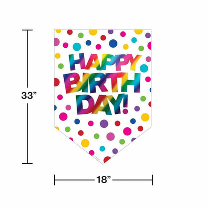 Door Sign Rainbow Foil Birthday 1Ct - Toy World Inc