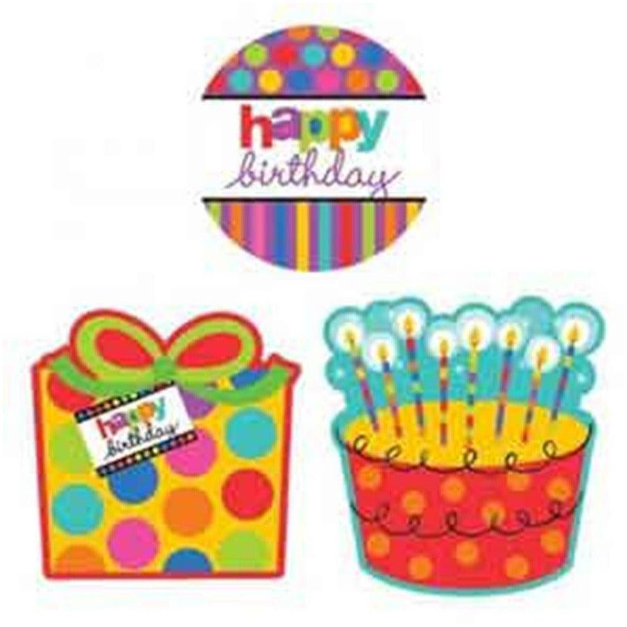 Dots and Stripes Happy Bday 30Pk Co - Toy World Inc