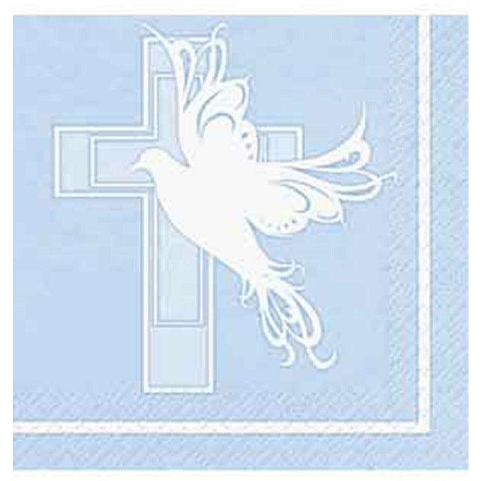 Dove Cross Blue Napkin (S) 16ct - Toy World Inc