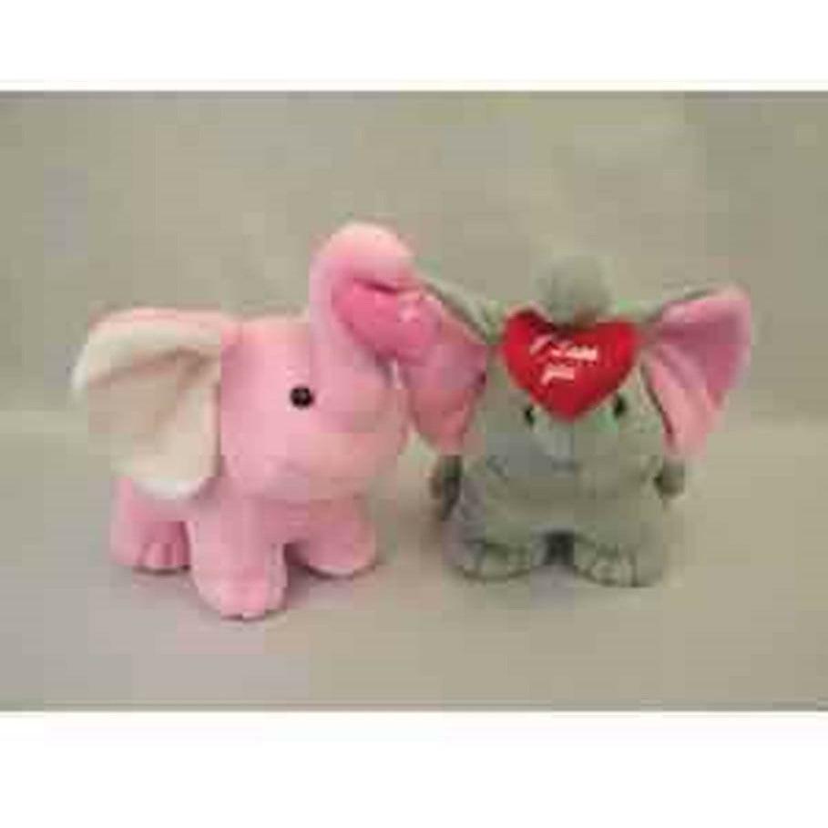 Elephant Holding Heart With Sound 5 in - Toy World Inc