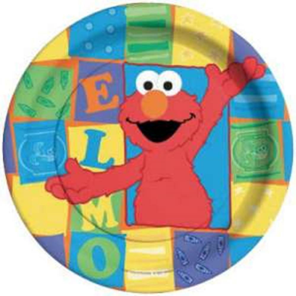 Elmo Luv U Plate (L) 8ct - Toy World Inc