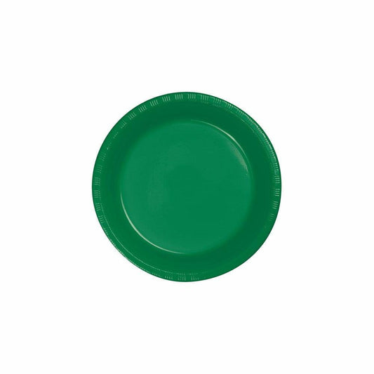 Emerald Green 7in Plastic Plate 20ct - Toy World Inc