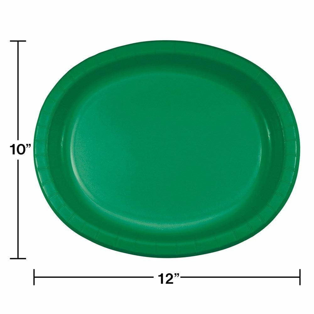 Emerald Green Oval Platter 10in x 12in 8ct - Toy World Inc