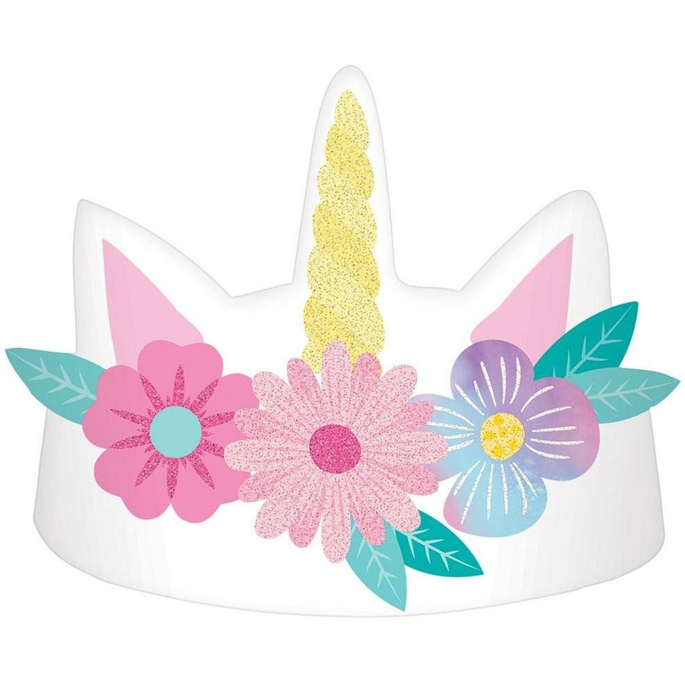Enchanted Unicorn Paper Crowns 8ct - Toy World Inc